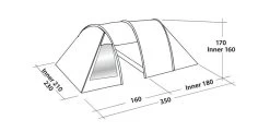 Easy Camp Galaxy 300 Rustic Green Tunneltent - 3 Personen -Outwell Winkel 120390 galaxy 300 rustic green drawing perspective2