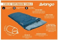 Vango Evolve Superwarm Slaapzak - Blauw -Outwell Winkel 1900 1783 evolve superwarm single 1