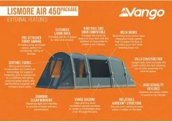 Vango Lismore Air 450 Opblaasbare Tunneltent - 4 Persoons - Groen -Outwell Winkel 1900 1783 lismore air 450 package 3