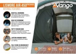 Vango Lismore Air 450 Opblaasbare Tunneltent - 4 Persoons - Groen -Outwell Winkel 1900 1783 lismore air 450 package 4
