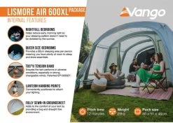 Vango Lismore Air 600XL Opblaasbare Tunneltent - 5 Persoons - Groen 28 Vango Lismore Air 600XL Opblaasbare Tunneltent - 5 Persoons - Groen -Outwell Winkel 1900 1783 lismore air 600xl package 4