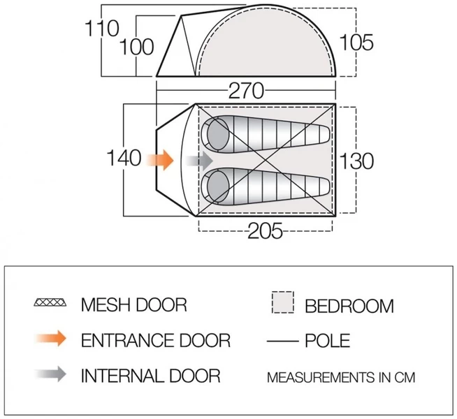 Vango Tay 200 Koepeltent - 2 Persoons - Groen 8 Vango Tay 200 Koepeltent - 2 Persoons - Groen - Afbeelding 6