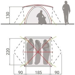 Vaude Campo Grande Koepeltent - 3-4 Persoons - Groen -Outwell Winkel 1900 1883 14225 g 5