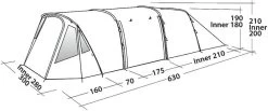 Easy Camp Palmdale 500 LUX Tunneltent - 5 Persoons -Outwell Winkel 501 1200 120370 palmdale 500 lux drawing perspective2
