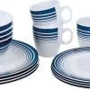 Bo-Camp Melamine Serviesset - 16-delig - Wit/Blauw -Outwell Winkel 6181079 resultaat