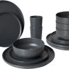Bo-Camp Patom Melamine Serviesset - 16-delig - Antraciet -Outwell Winkel 740 1200 6181462