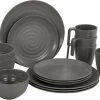 Bo-Camp Stone Melamine Serviesset - 16-delig - Grijs -Outwell Winkel 900 1311 6181375