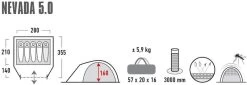 High Peak Nevada 5.0 Koepeltent Met Luifel - 5 Persoons -Outwell Winkel 900 2483 4001690102094.pt01