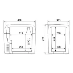 Dometic TropiCool TCX 21 Elektrische Koelbox - 20 Liter -Outwell Winkel 900 900 tc21fl 9105302085 p400 t400