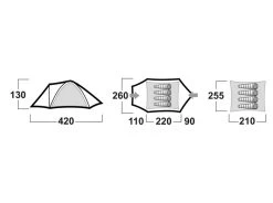 Husky Bizon Koepeltent - 4+ Persoons -Outwell Winkel bizon afmetingen