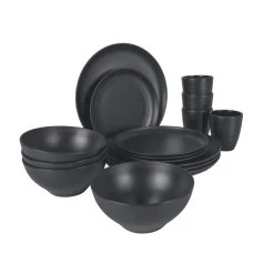 Bo-Camp Orville Melamine Serviesset - 16-delig - Antraciet