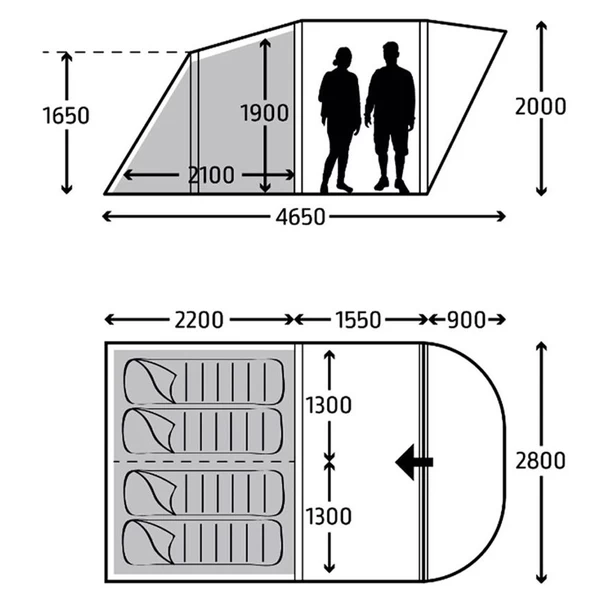 Kampa Brean 4 Air Opblaasbare Tunneltent - 4 Persoons 10 Kampa Brean 4 Air Opblaasbare Tunneltent - 4 Persoons - Afbeelding 8