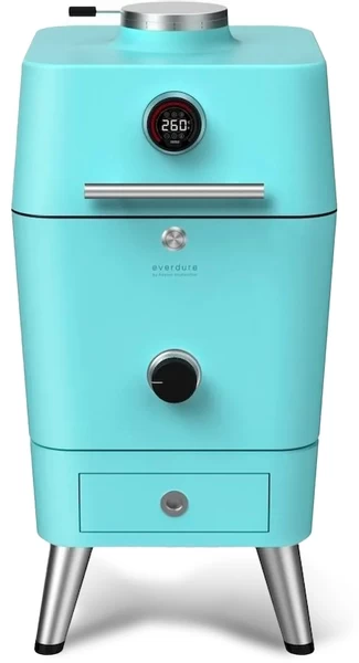 Everdure 4K Houtskool Barbecue Met Beschermhoes - Blauw 3 Everdure 4K Houtskool Barbecue Met Beschermhoes - Blauw